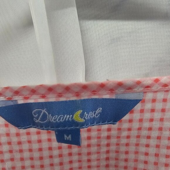 Dreamcrest Pink Gingham Pearl Snap House Dress Nightgown Lounge M - Picture 11 of 14